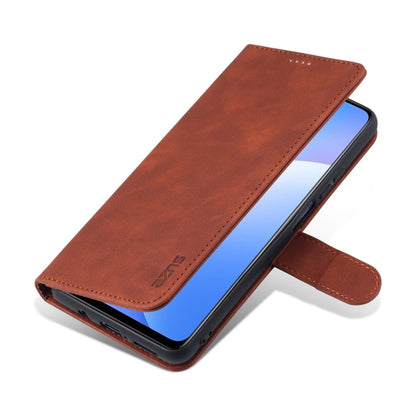 For Xiaomi Mi 10T Lite 5G AZNS Skin Feel Calf Texture Horizontal Flip Leather Case with Card Slots & Holder & Wallet(Brown)