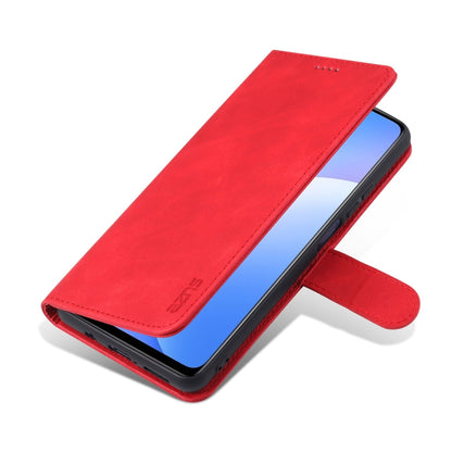 Pour Xiaomi Mi 10T Lite 5G AZNS Étui en cuir à rabat horizontal aspect cuir de veau avec fentes pour cartes, support et portefeuille (rouge)