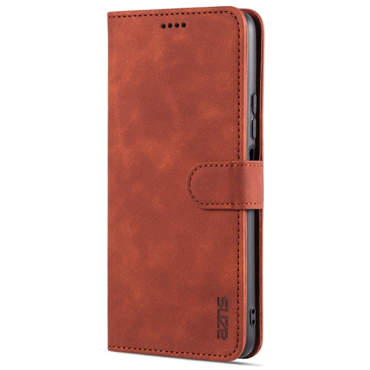 For Xiaomi Redmi Note 10 Pro 5G AZNS Skin Feel Calf Texture Horizontal Flip Leather Case with Card Slots & Holder & Wallet(Brown)