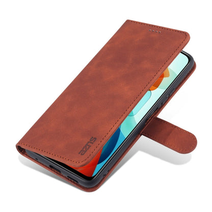 For Xiaomi Poco X3 GT AZNS Skin Feel Calf Texture Horizontal Flip Leather Case with Card Slots & Holder & Wallet(Brown)