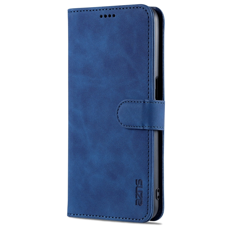 For OPPO A16 AZNS Skin Feel Calf Texture Horizontal Flip Leather Case with Card Slots & Holder & Wallet(Blue)