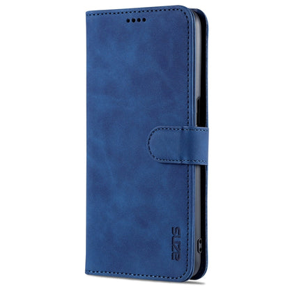 For OPPO A16 AZNS Skin Feel Calf Texture Horizontal Flip Leather Case with Card Slots & Holder & Wallet(Blue)