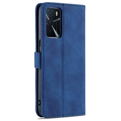 For OPPO A16 AZNS Skin Feel Calf Texture Horizontal Flip Leather Case with Card Slots & Holder & Wallet(Blue)