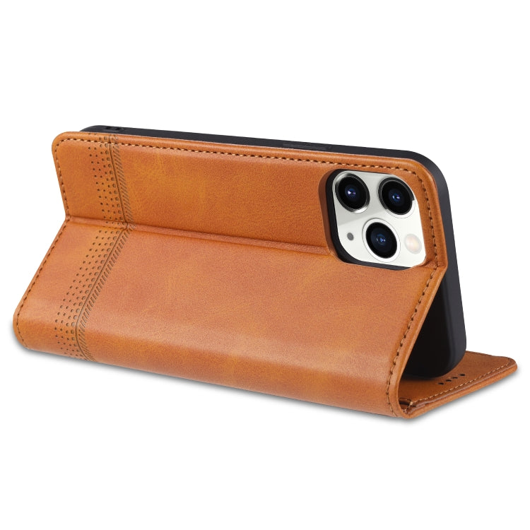 For iPhone 13 Pro Max AZNS Magnetic Calf Texture Horizontal Flip Leather Case with Card Slots & Holder & Wallet (Dark Green)