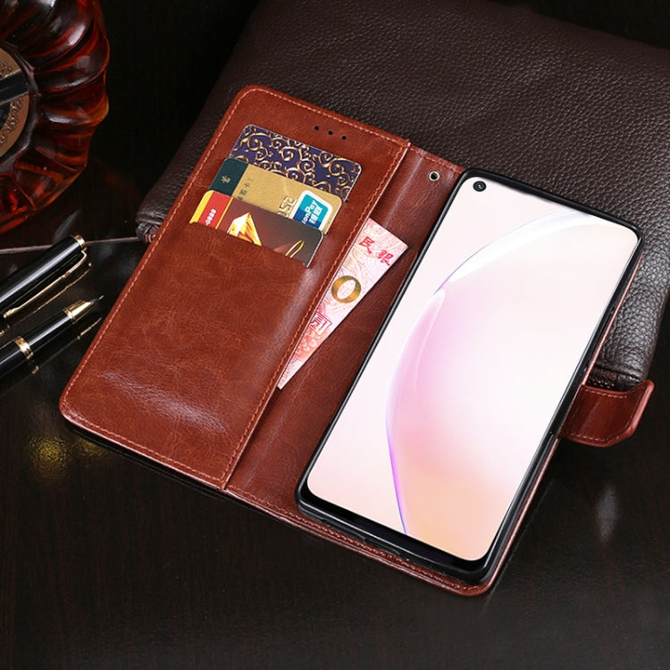 idewei Crazy Horse Texture Horizontal Flip Leather Case with Holder & Card Slots & Wallet For OPPO A93s 5G(Black)
