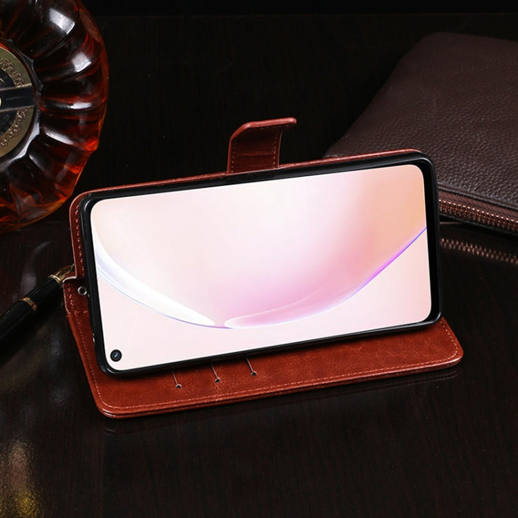 idewei Crazy Horse Texture Horizontal Flip Leather Case with Holder & Card Slots & Wallet For OPPO A93s 5G(Blue)