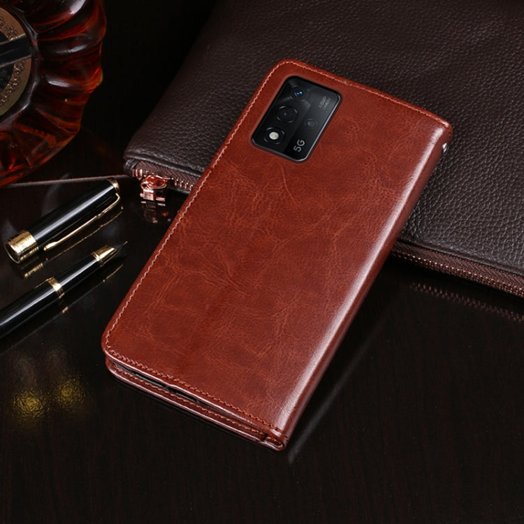 idewei Crazy Horse Texture Horizontal Flip Leather Case with Holder & Card Slots & Wallet For OPPO A93s 5G(Brown)