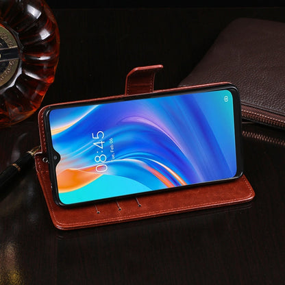 idewei Crazy Horse Texture Horizontal Flip Leather Case with Holder & Card Slots & Wallet For Tecno Spark 7P(Rose Red)