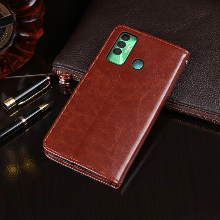 idewei Crazy Horse Texture Horizontal Flip Leather Case with Holder & Card Slots & Wallet For Tecno Spark 7P(White)