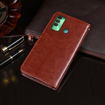 idewei Crazy Horse Texture Horizontal Flip Leather Case with Holder & Card Slots & Wallet For Tecno Spark 7P(White)