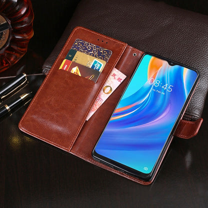 idewei Crazy Horse Texture Horizontal Flip Leather Case with Holder & Card Slots & Wallet For Tecno Spark 7P(White)