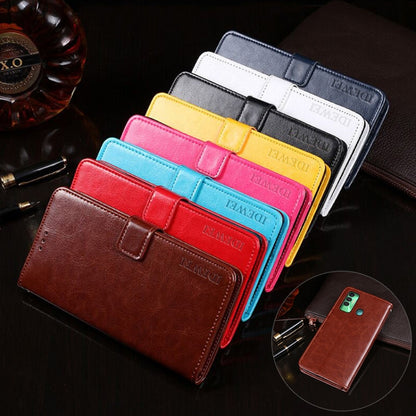 idewei Crazy Horse Texture Horizontal Flip Leather Case with Holder & Card Slots & Wallet For Tecno Spark 7P(White)
