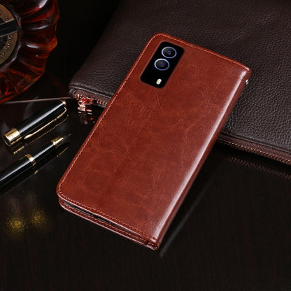 idewei Crazy Horse Texture Horizontal Flip Leather Case with Holder & Card Slots & Wallet For vivo Y53S 5G(Red)