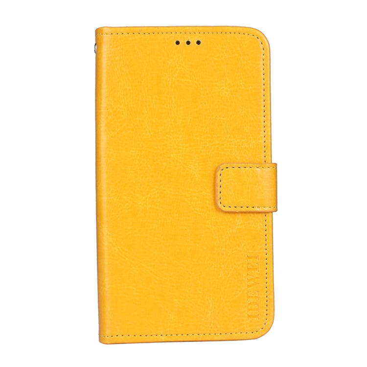 idewei Crazy Horse Texture Horizontal Flip Leather Case with Holder & Card Slots & Wallet For Honor X20(Yellow)