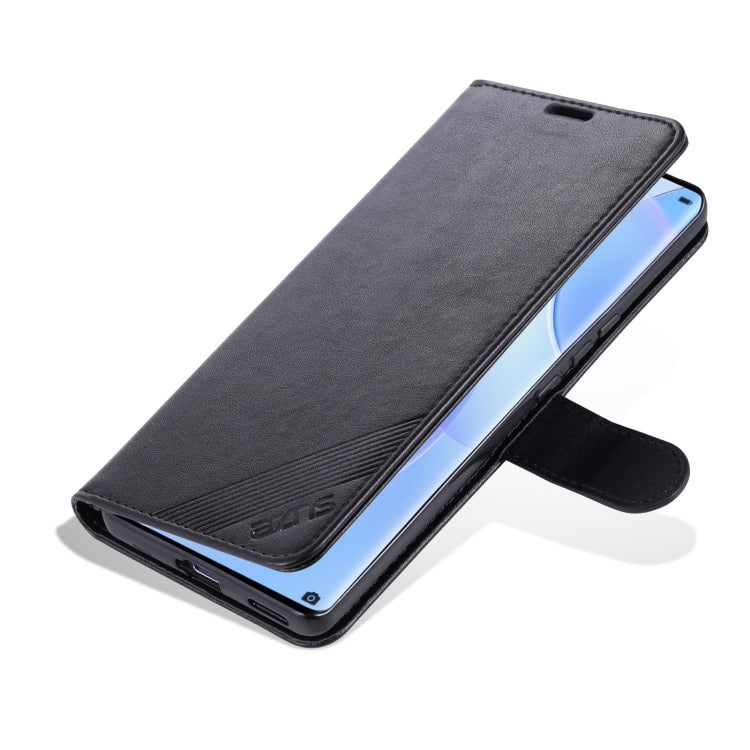 AZNS Sheepskin Texture Horizontal Flip Leather Case with Holder & Card Slots & Wallet For Honor 50(Black)