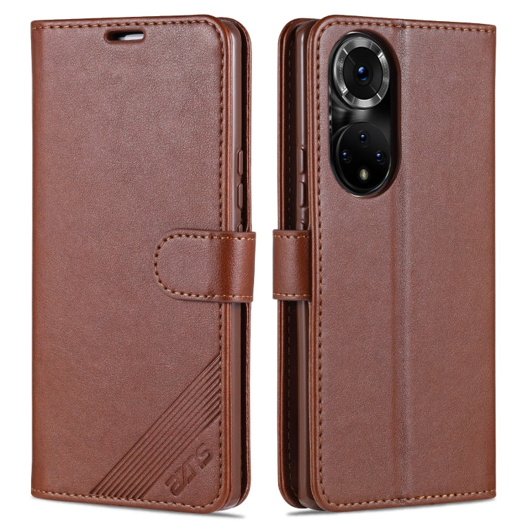 AZNS Sheepskin Texture Horizontal Flip Leather Case with Holder & Card Slots & Wallet For Honor 50(Brown)
