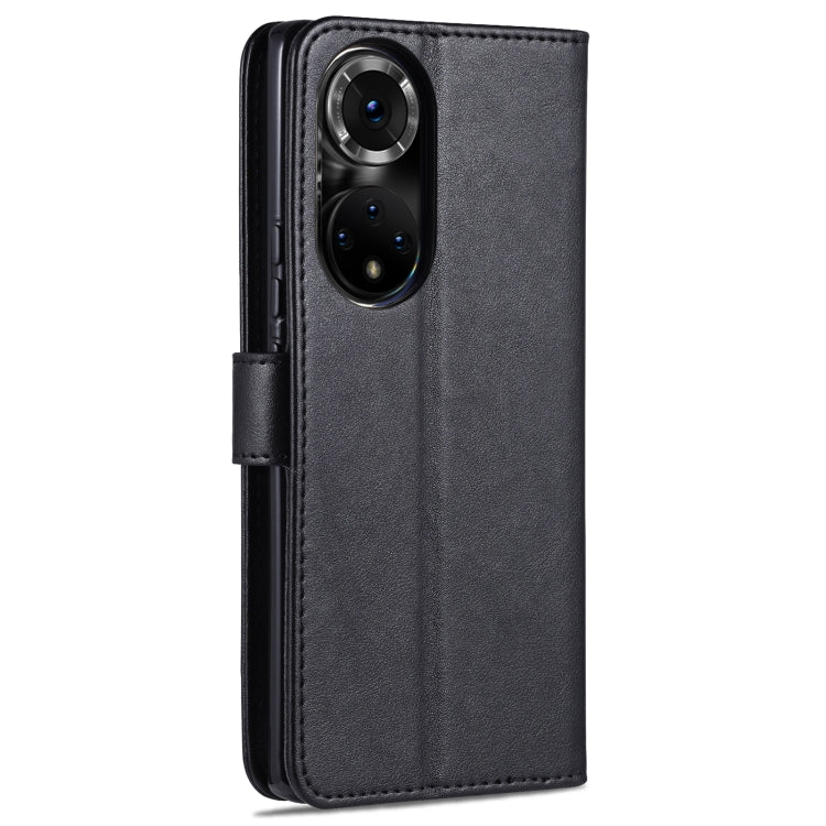 AZNS Sheepskin Texture Horizontal Flip Leather Case with Holder & Card Slots & Wallet For Honor 50 Pro(Black)