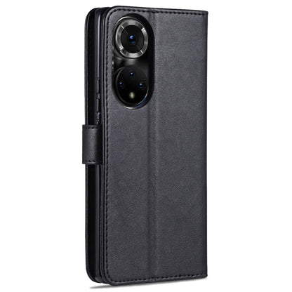 AZNS Sheepskin Texture Horizontal Flip Leather Case with Holder & Card Slots & Wallet For Honor 50 Pro(Black)