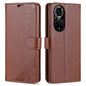 AZNS Étui en cuir à rabat horizontal texture peau de mouton avec support et fentes pour cartes et portefeuille pour Honor 50 Pro (Marron)
