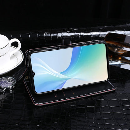 For vivo Y53s 5G idewei Crocodile Texture Horizontal Flip Leather Case with Holder & Card Slots & Wallet(Dark Blue)
