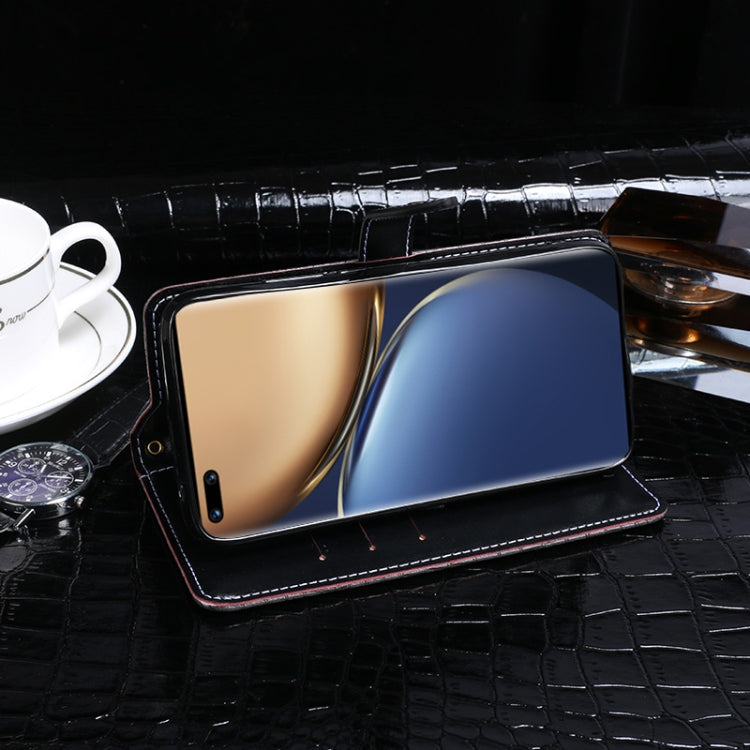 For Honor Magic3 Pro idewei Crocodile Texture Horizontal Flip Leather Case with Holder & Card Slots & Wallet(Dark Blue)
