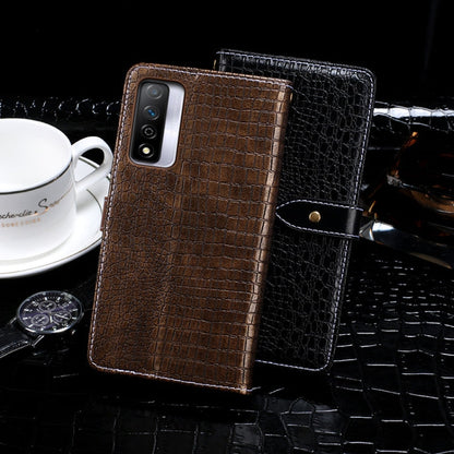 For Honor Play 5T Pro idewei Crocodile Texture Horizontal Flip Leather Case with Holder & Card Slots & Wallet(Black)