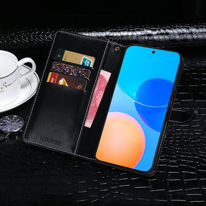 For Honor Play 5T Pro idewei Crocodile Texture Horizontal Flip Leather Case with Holder & Card Slots & Wallet(Black)