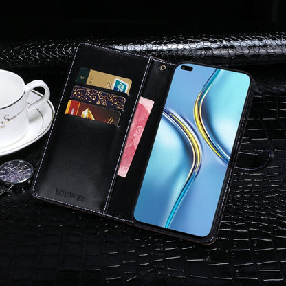 For Honor X20 idewei Crocodile Texture Horizontal Flip Leather Case with Holder & Card Slots & Wallet(Dark Blue)