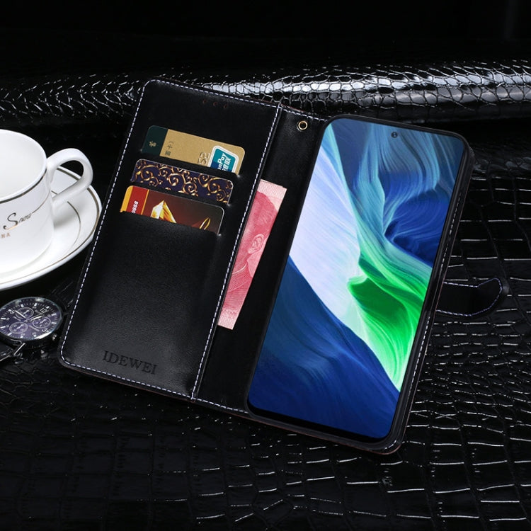 For Infinix Note 10 idewei Crocodile Texture Horizontal Flip Leather Case with Holder & Card Slots & Wallet(Black)