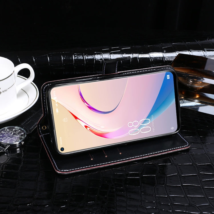 For Oukitel C21 Pro idewei Crocodile Texture Horizontal Flip Leather Case with Holder & Card Slots & Wallet(Dark Blue)