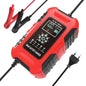 FOXSUR 10A 12V 7-segment Motorcycle / Car Smart Battery Charger, Plug Type:EU Plug(Red)