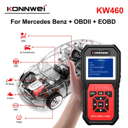 Instrument de diagnostic de panne de testeur de batterie plomb-acide 12 V KONNWEI KW460 de voiture 2,8 pouces