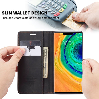 Pour Huawei Mate 30 Pro 4G / 5G Étui en Cuir à Rabat Horizontal Multifonctionnel CaseMe-013 avec Fente pour Cartes, Support et Portefeuille (Noir)