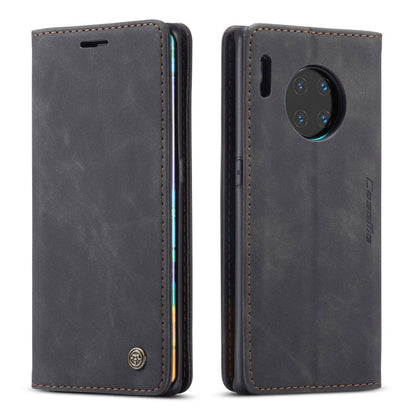 Pour Huawei Mate 30 Pro 4G / 5G Étui en Cuir à Rabat Horizontal Multifonctionnel CaseMe-013 avec Fente pour Cartes, Support et Portefeuille (Noir)