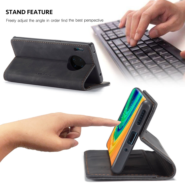 Pour Huawei Mate 30 Pro 4G / 5G Étui en Cuir à Rabat Horizontal Multifonctionnel CaseMe-013 avec Fente pour Cartes, Support et Portefeuille (Noir)