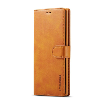 For Galaxy Note 10 Plus LC.IMEEKE Calf Texture Horizontal Flip Leather Case, with Holder & Card Slots & Wallet(Yellow)