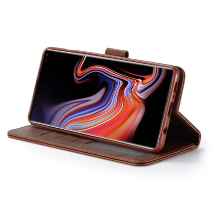 For Galaxy S10 LC.IMEEKE Calf Texture Horizontal Flip Leather Case, with Holder & Card Slots & Wallet(Rose Red)
