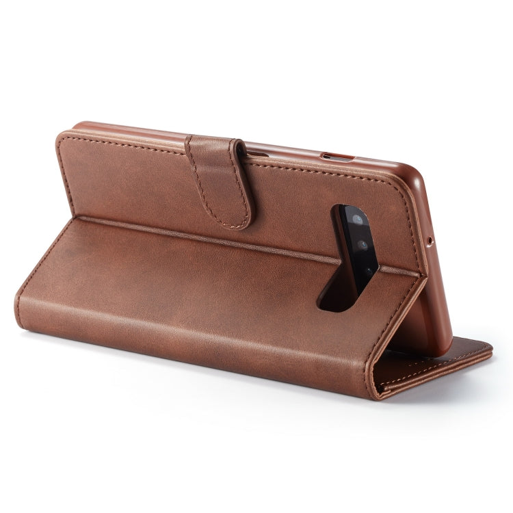 For Galaxy S10 LC.IMEEKE Calf Texture Horizontal Flip Leather Case, with Holder & Card Slots & Wallet(Rose Red)