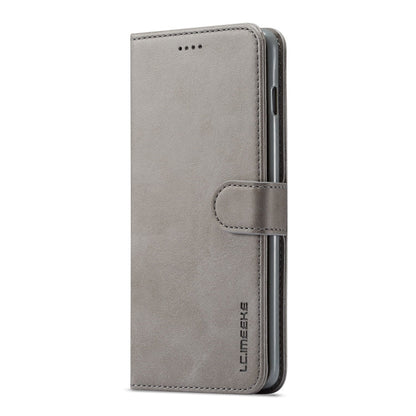 For Galaxy S10 Plus LC.IMEEKE Calf Texture Horizontal Flip Leather Case, with Holder & Card Slots & Wallet(Grey)