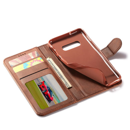 For Galaxy S10e LC.IMEEKE Calf Texture Horizontal Flip Leather Case, with Holder & Card Slots & Wallet(Brown)