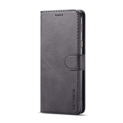 For Galaxy A6 Plus (2018) LC.IMEEKE Calf Texture Horizontal Flip Leather Case, with Holder & Card Slots & Wallet(Black)