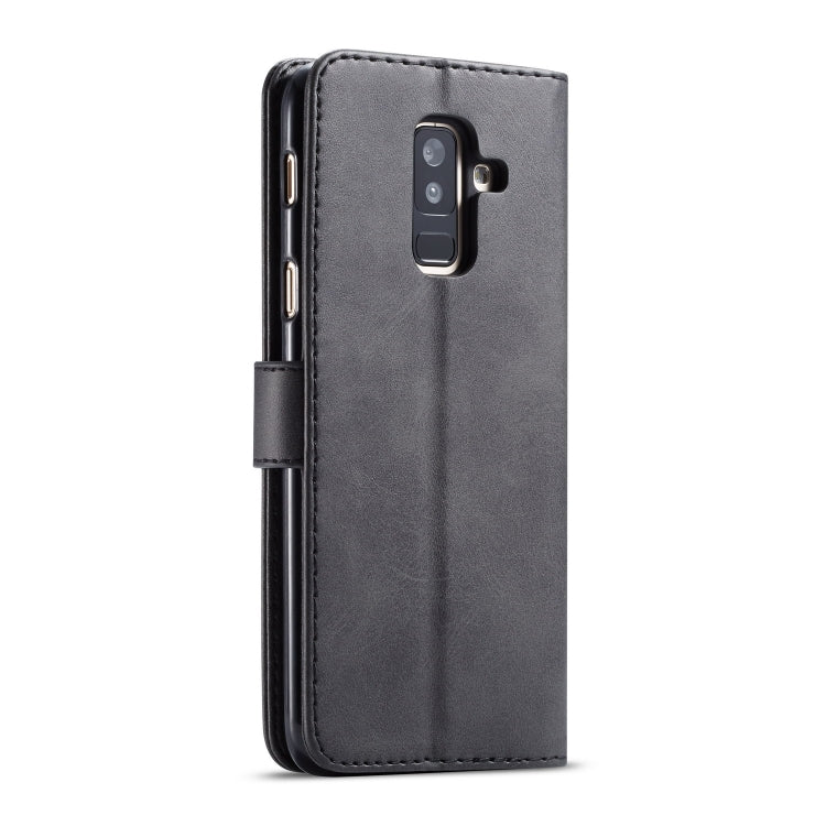 For Galaxy A6 Plus (2018) LC.IMEEKE Calf Texture Horizontal Flip Leather Case, with Holder & Card Slots & Wallet(Black)