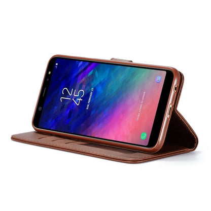 For Galaxy A6 Plus (2018) LC.IMEEKE Calf Texture Horizontal Flip Leather Case, with Holder & Card Slots & Wallet(Black)