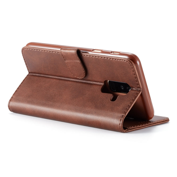 For Galaxy A6 Plus (2018) LC.IMEEKE Calf Texture Horizontal Flip Leather Case, with Holder & Card Slots & Wallet(Black)