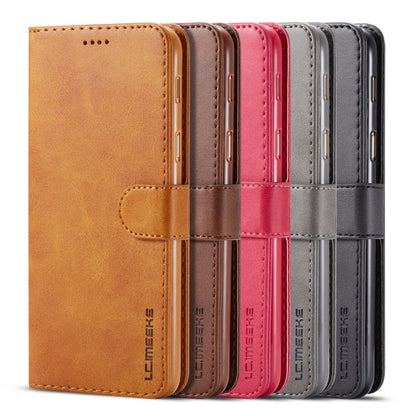For Galaxy A6 Plus (2018) LC.IMEEKE Calf Texture Horizontal Flip Leather Case, with Holder & Card Slots & Wallet(Black)