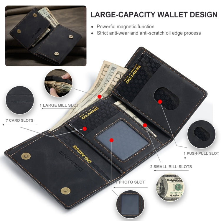 DG.MING M1 Series 3-Fold Multi Card Wallet(Black)