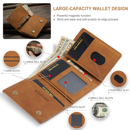 DG.MING M1 Series 3-Fold Multi Card Wallet(Brown)