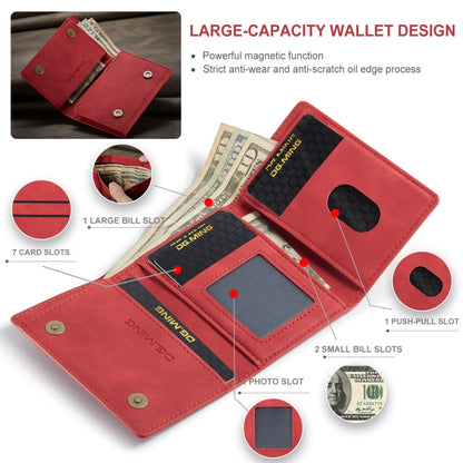 DG.MING M1 Series 3-Fold Multi Card Wallet(Red)