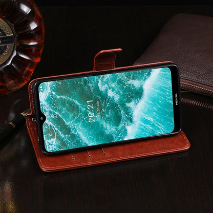 For Nokia C30 idewei Crazy Horse Texture Leather Phone Case with Holder & Card Slots & Wallet(Brown)