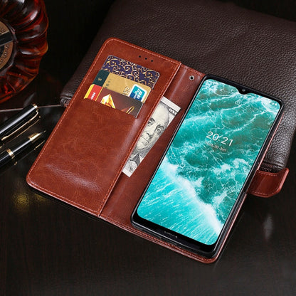 For Nokia C30 idewei Crazy Horse Texture Leather Phone Case with Holder & Card Slots & Wallet(Black)